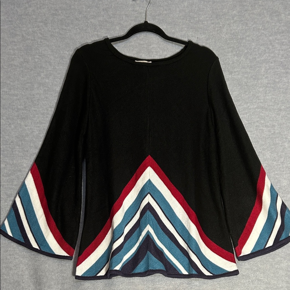 WESTBOUND Multi/Color A/Line Bell Sleeves Relaxed Fit Comfy Sweater